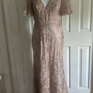 Mermaid lace floor-length gown dusty rose size 8